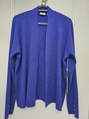 Cyrus Open-Front Cardigan in Vibrant Blue Size XL